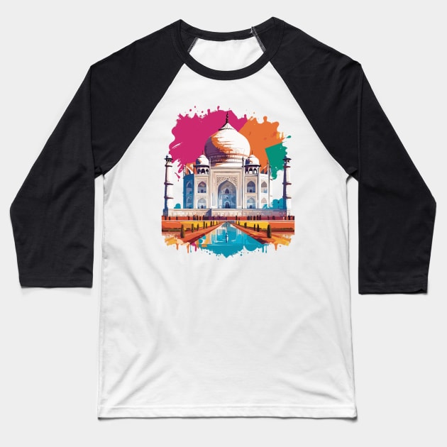 Taj Mahal Baseball T-Shirt by remixer2020